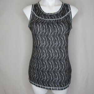 Exofficio Micria Printed Black Print Sport Tank Top Women's L Large